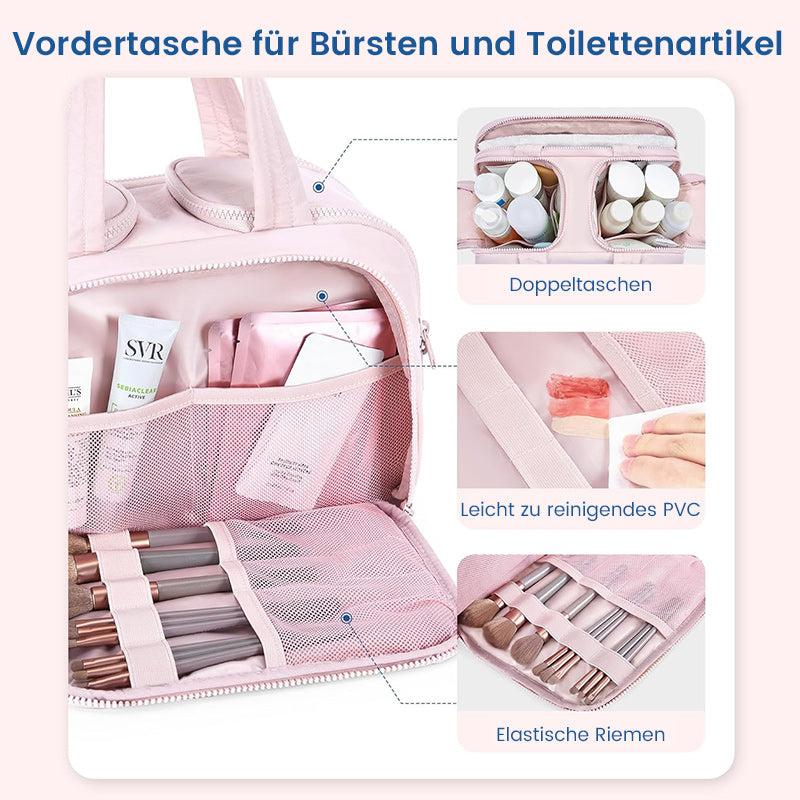 Große, weit zu öffnende Reise-Make-up-Tasche