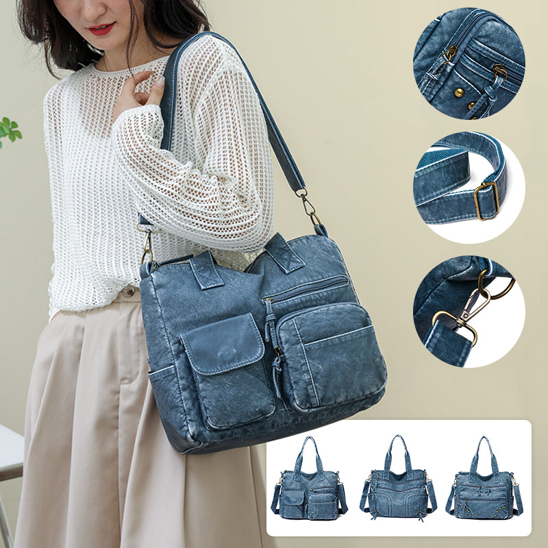 Denim Farbe Tote Handtasche