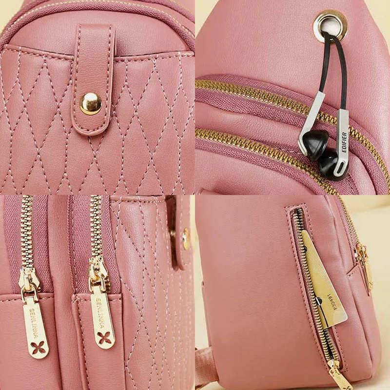 Kleiner Sling-Rucksack für Damen Leder