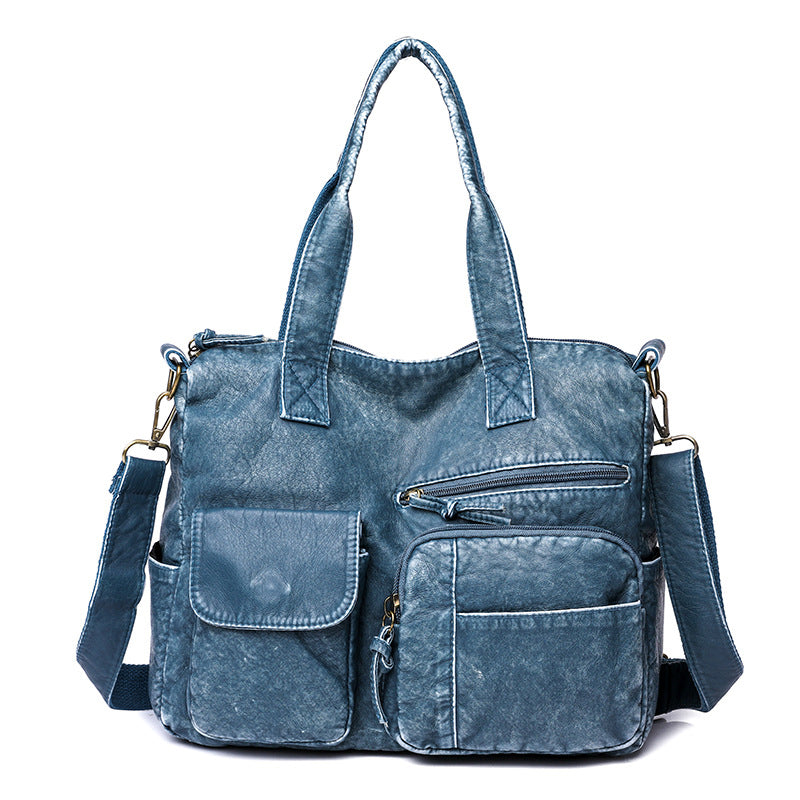 Denim Farbe Tote Handtasche